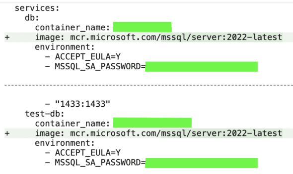 What the docker.yml file following an image change should look like to stop getting the "Permission denied" error.
